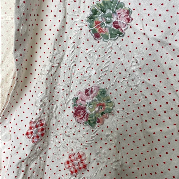 Cropped floral Embroidered polka dot vintage top - Picture 2 of 6